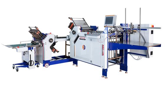 Macchina automatizzata per cartelloni industriali per volantini, volantini e opuscoli, macchina pieghevole per opuscoli con tavolo di consegna