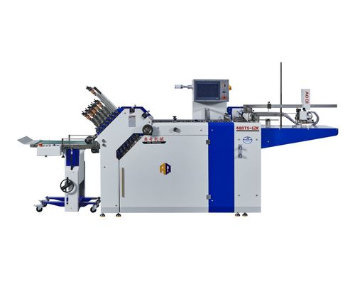 Folletti farmaceutici Large Format Width 480mm Inserts Folding Machine With 12 Pockets For Printing Pharma Instruction